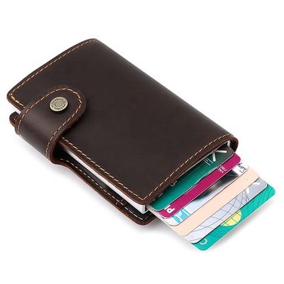 kwaliteit  Normcore/luxury aluminum leather card holder wallet minimalist wholesale men